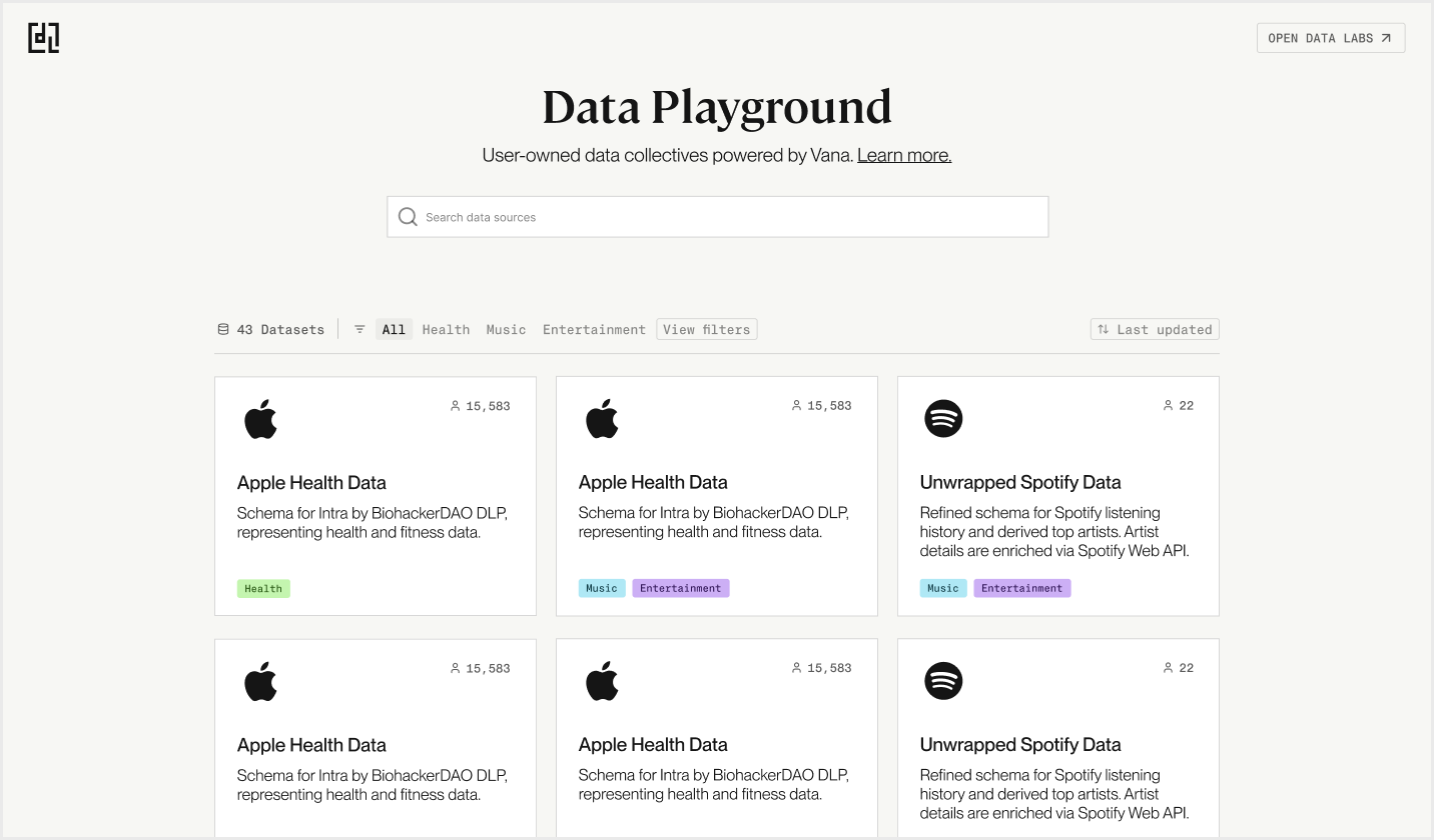 Vana Data Playground